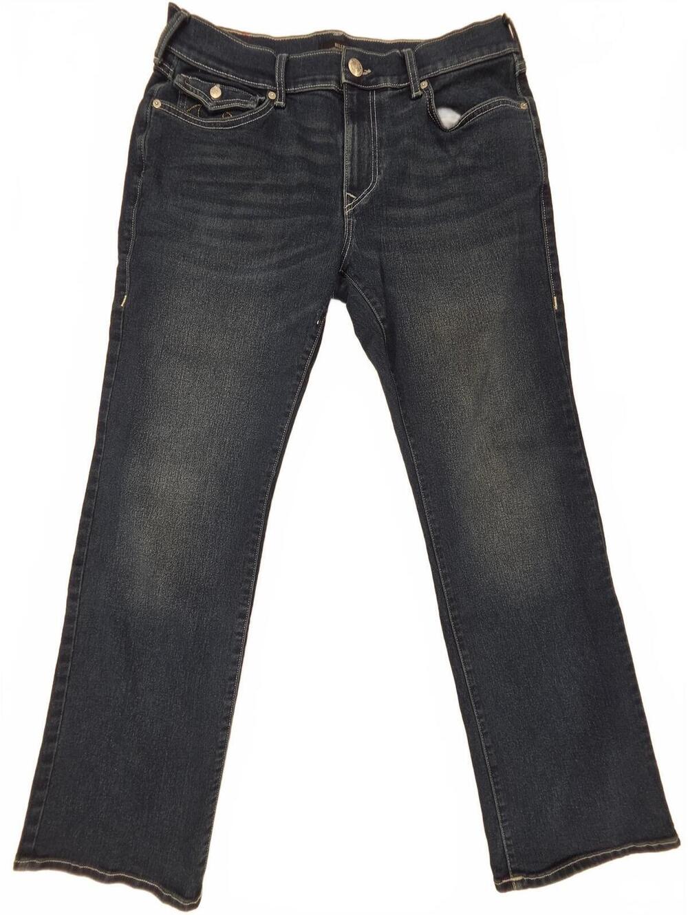 True Religion Billy SN Flap Relaxed Bootcut Jeans Mens Size 34 Dark Wash